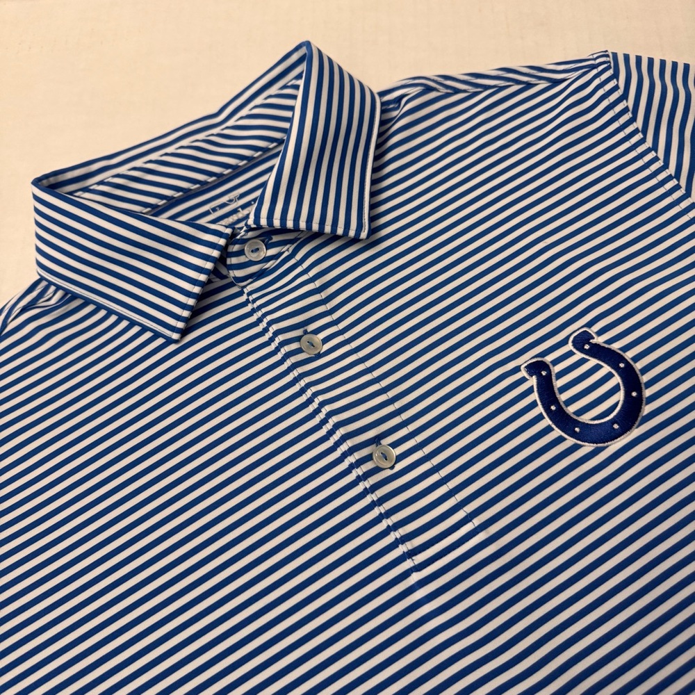 Vineyard Vines Performance Men’s Indianapolis Colts Blue Striped Polo Size Large